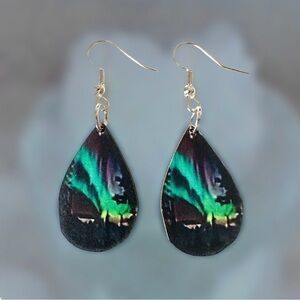 ⭐️ 5 for $25 Bohemian Wood Abstract Teardrop Hoop Fashion Earrings